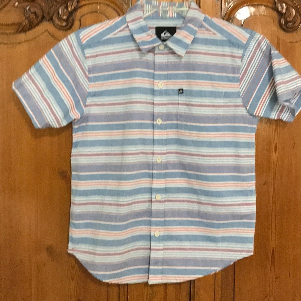 Quicksilver Youth Red/White/Blue Stripe Shirt